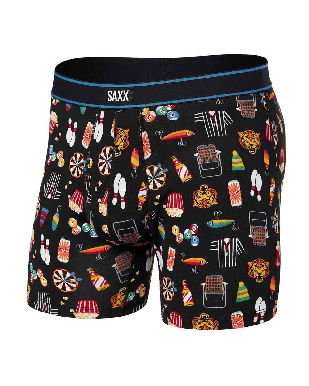 Saxx Daytripper Boxer Brief - Types of Stripes Black, front, flat