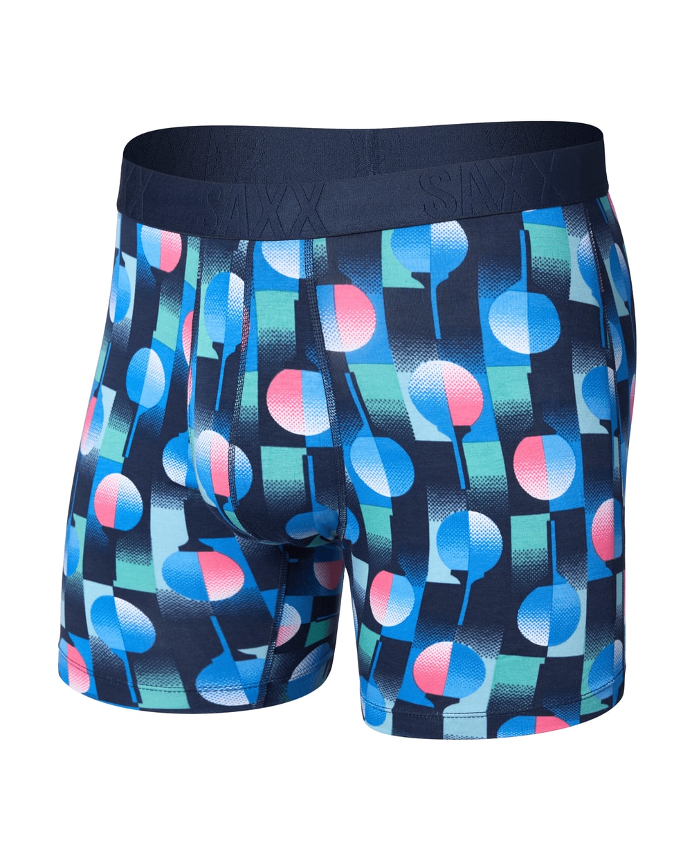 Saxx Droptemp Cooling Cotton Boxer Brief - Tee Up Maritime Blue