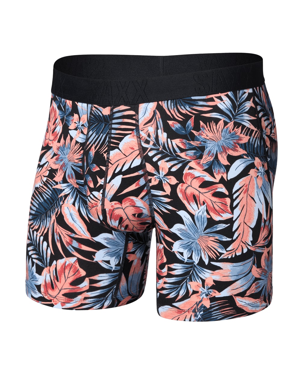 Saxx Droptemp Cooling Cotton Boxer Brief - Palm Passion Black