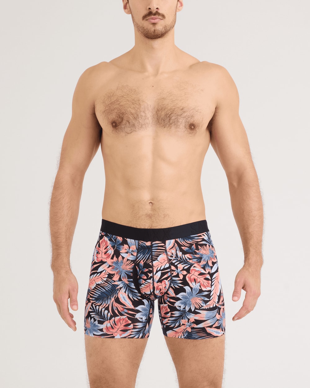 Saxx Droptemp Cooling Cotton Boxer Brief - Palm Passion Black detail
