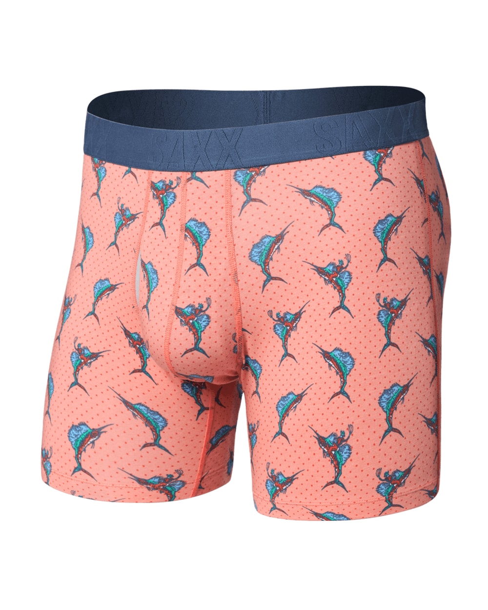 Saxx DropTemp Cooling Cotton Boxer Brief 6" - Big Catch-Desert Flower