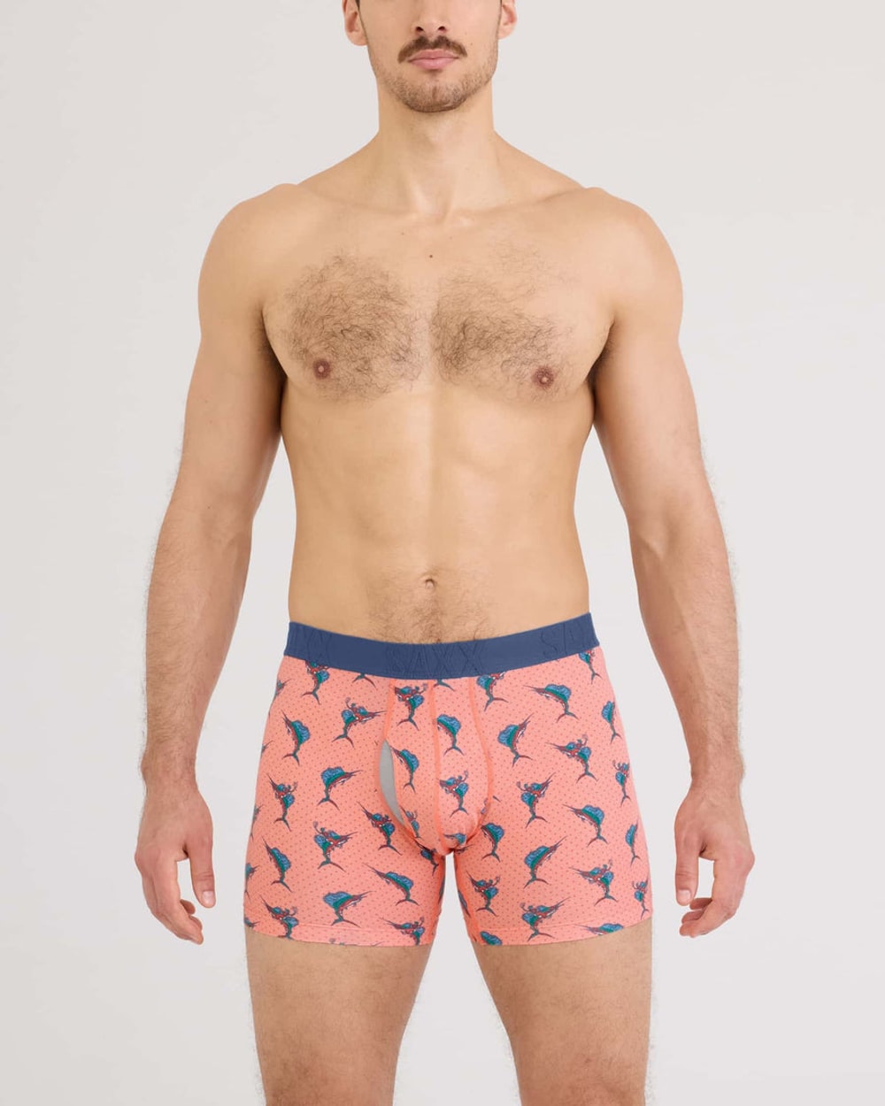 Saxx DropTemp Cooling Cotton Boxer Brief 6" - Big Catch-Desert Flower