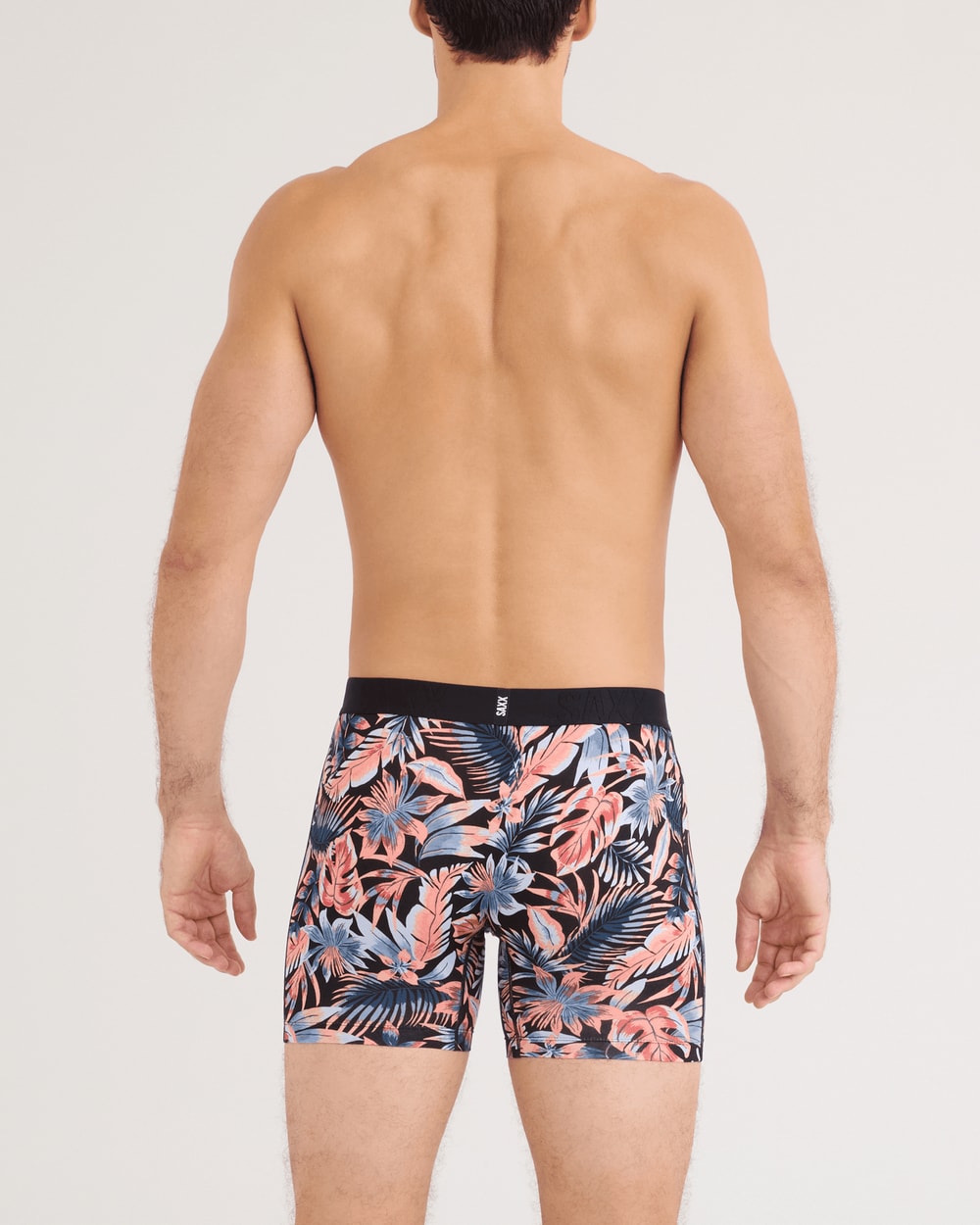 Saxx Droptemp Cooling Cotton Boxer Brief - Palm Passion Black back