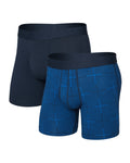 Saxx DropTemp Cooling Cotton Brief Boxer (2 Pack) - Rad Plaid/Dark Ink