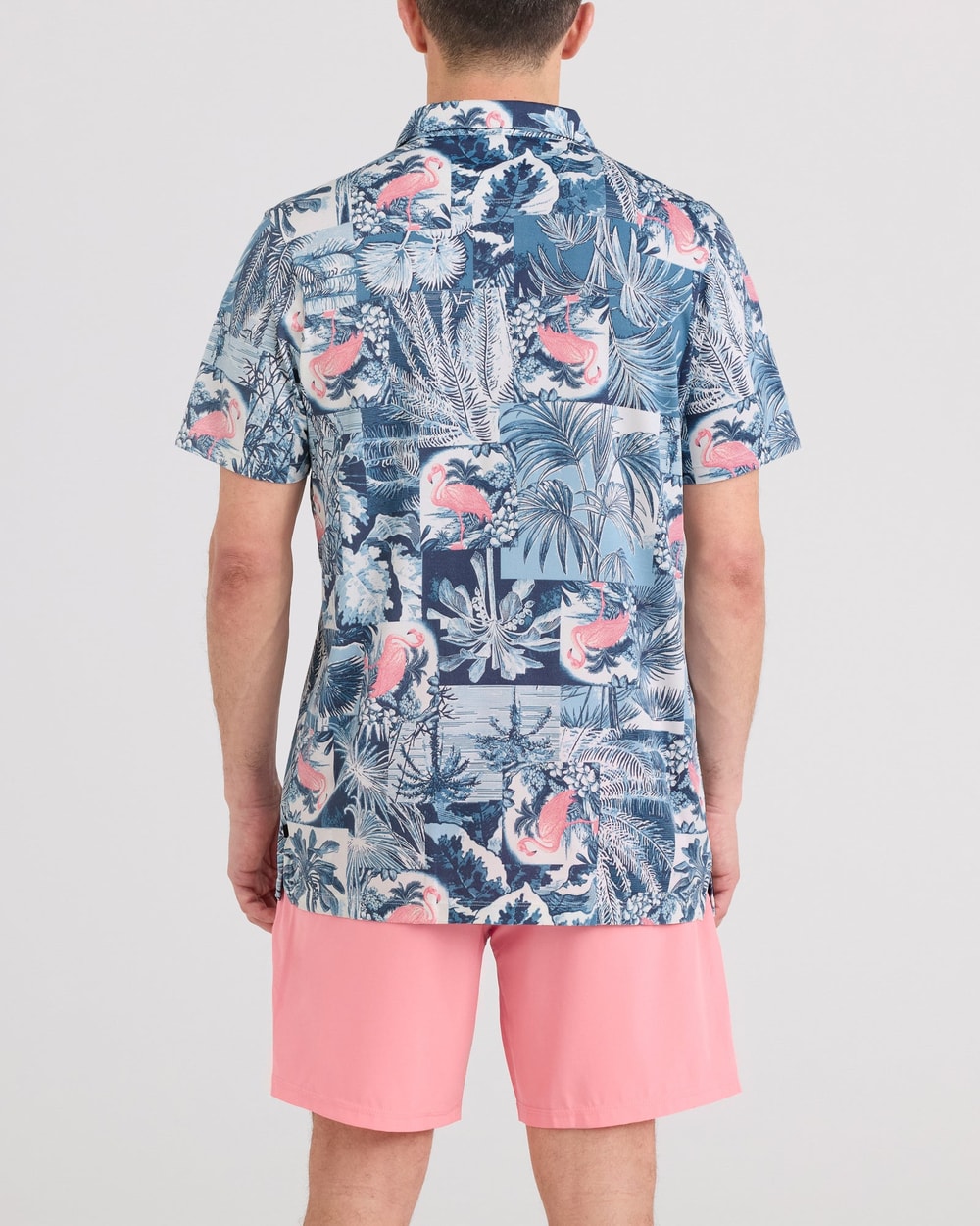 Saxx DropTemp Dry Resort Polo - Botanique Washed Indigo - back