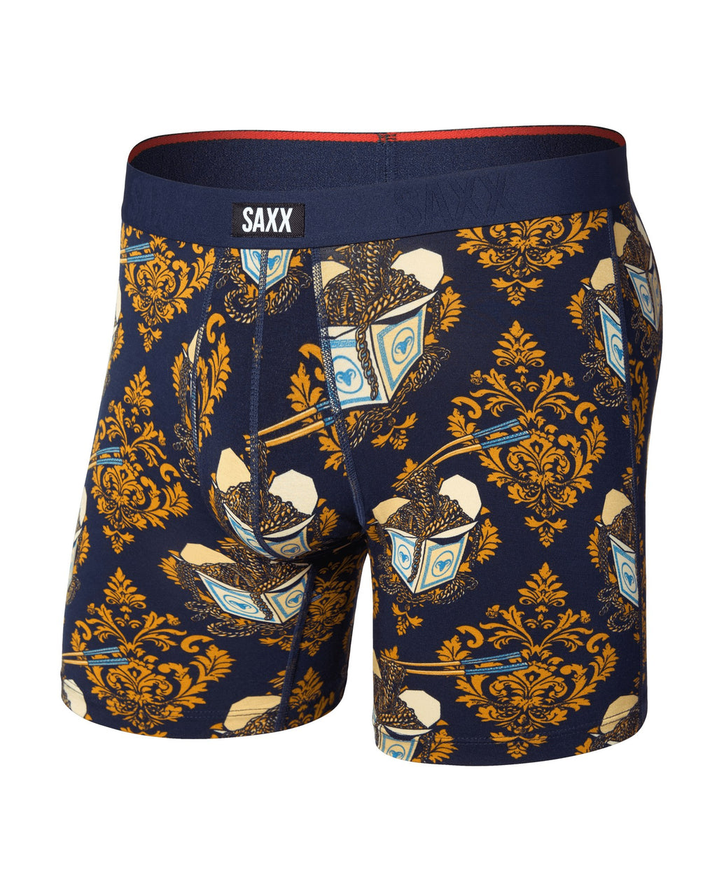Saxx Vibe Xtra Soft Comfort Boxer Brief - Gold Chain Maritime, front, flat