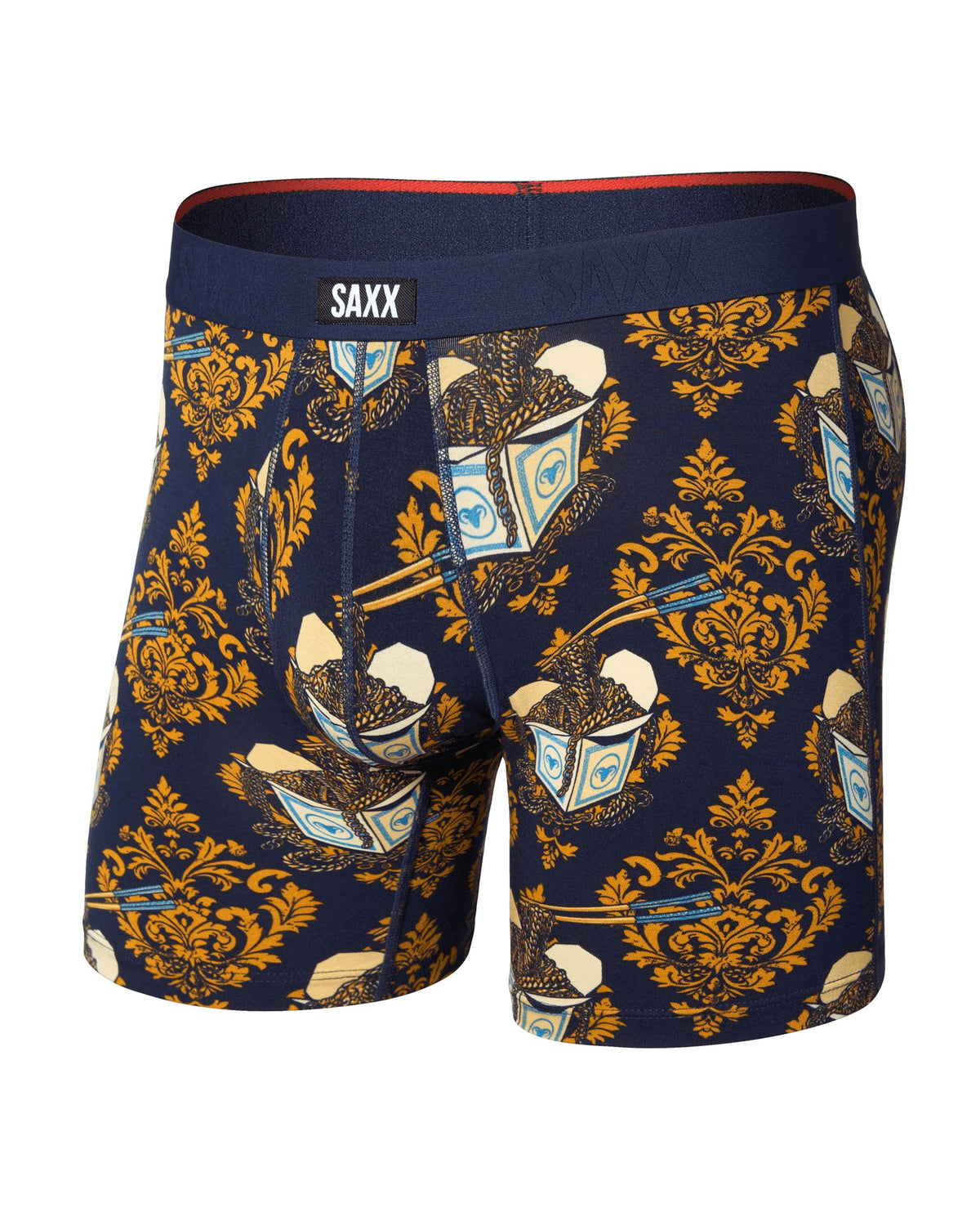 Saxx Vibe Xtra Soft Comfort Boxer Brief - Gold Chain Maritime, front, flat