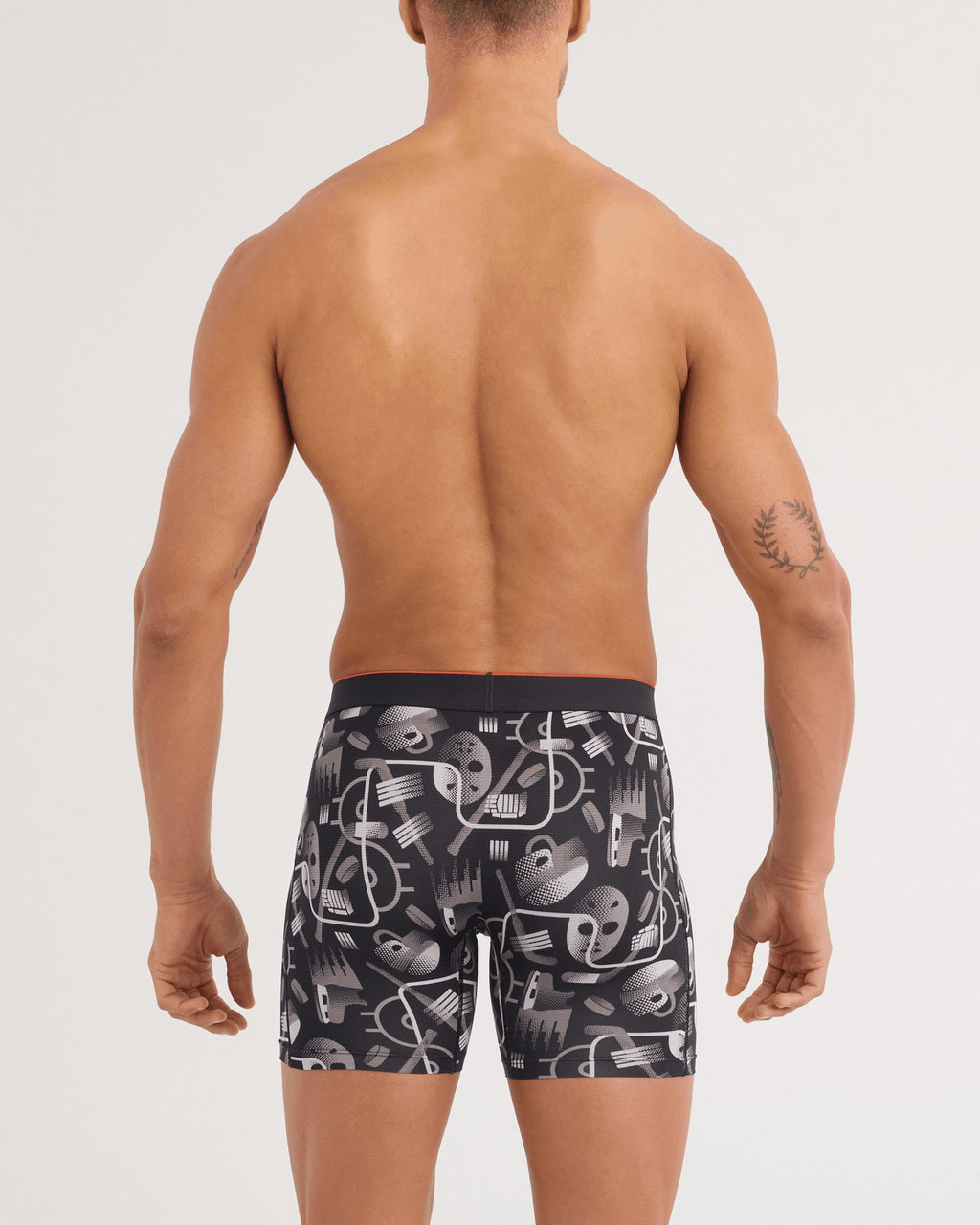 Saxx Multi-Sport Mesh Boxer Brief - Hockey Conduit Black, on model, back