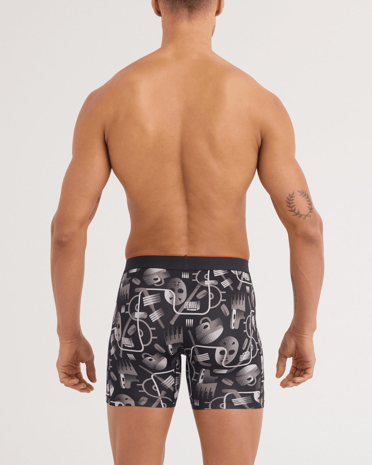 Saxx Multi-Sport Mesh Boxer Brief - Hockey Conduit Black, on model, back