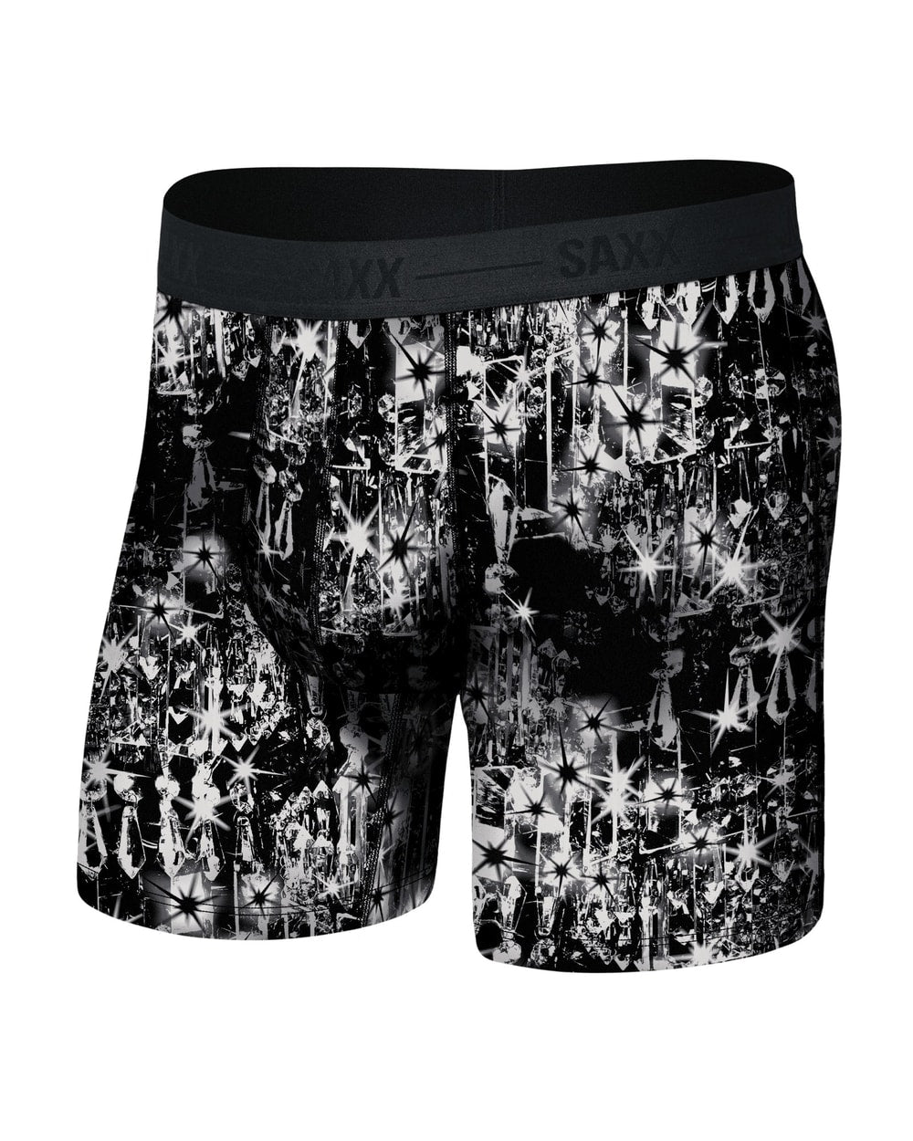 Saxx Men’s Smooth Luxe Micro Modal Boxer Brief - Chandelier Black, front, flat