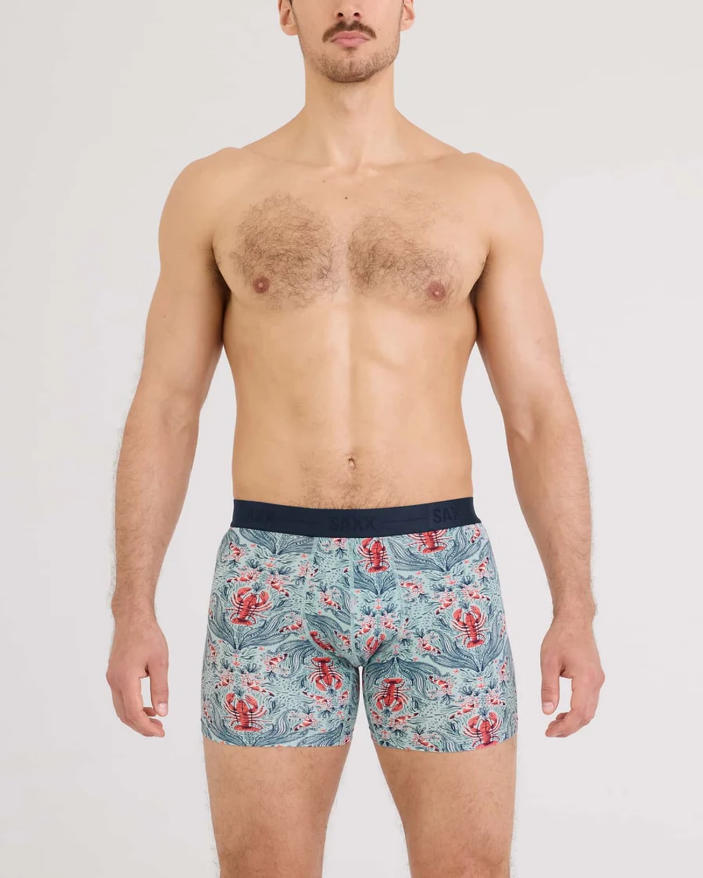 Saxx Men’s Smooth Luxe Micro Modal Boxer Brief - Lobster Flourish Mint