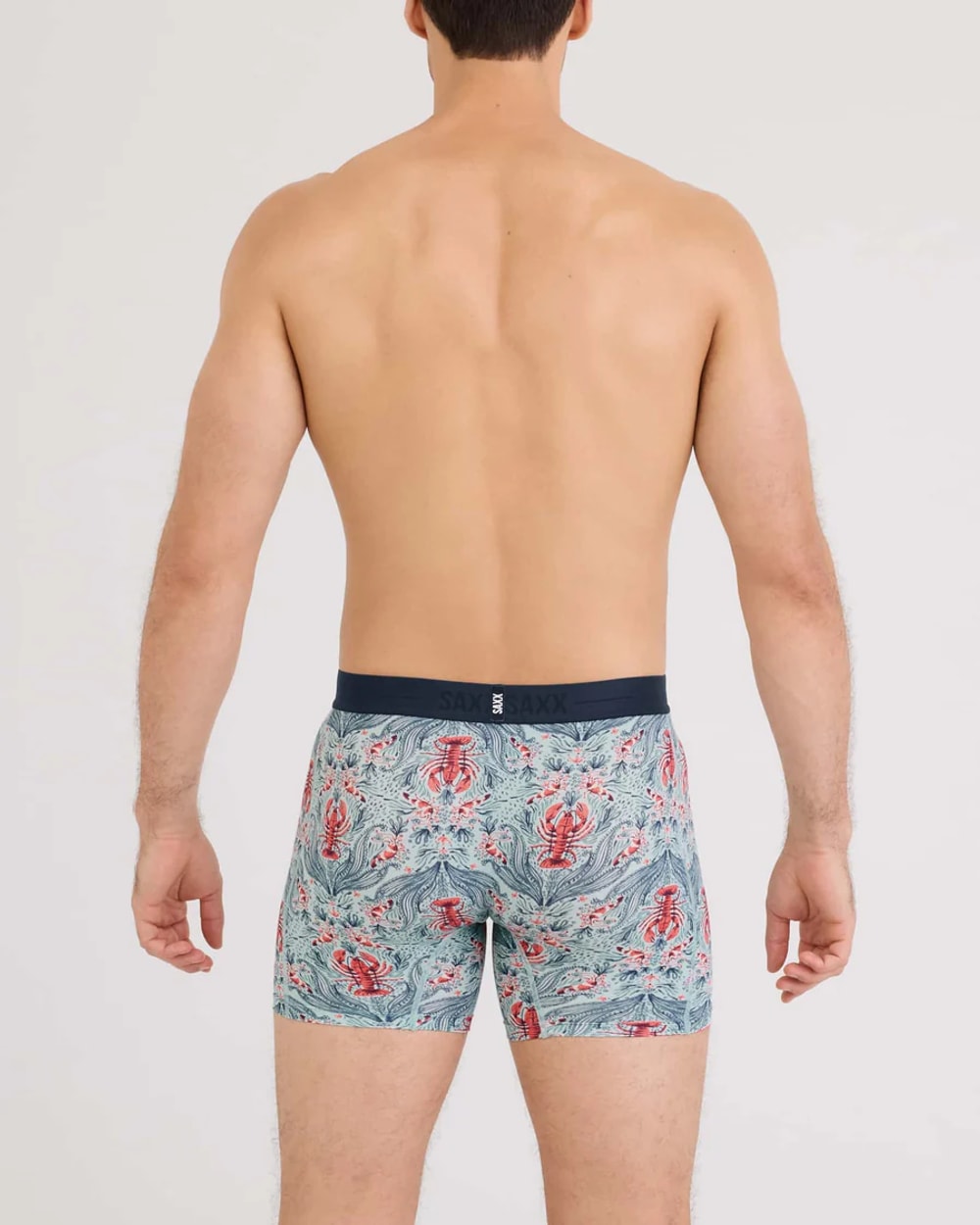 Saxx Men’s Smooth Luxe Micro Modal Boxer Brief - Lobster Flourish Mint