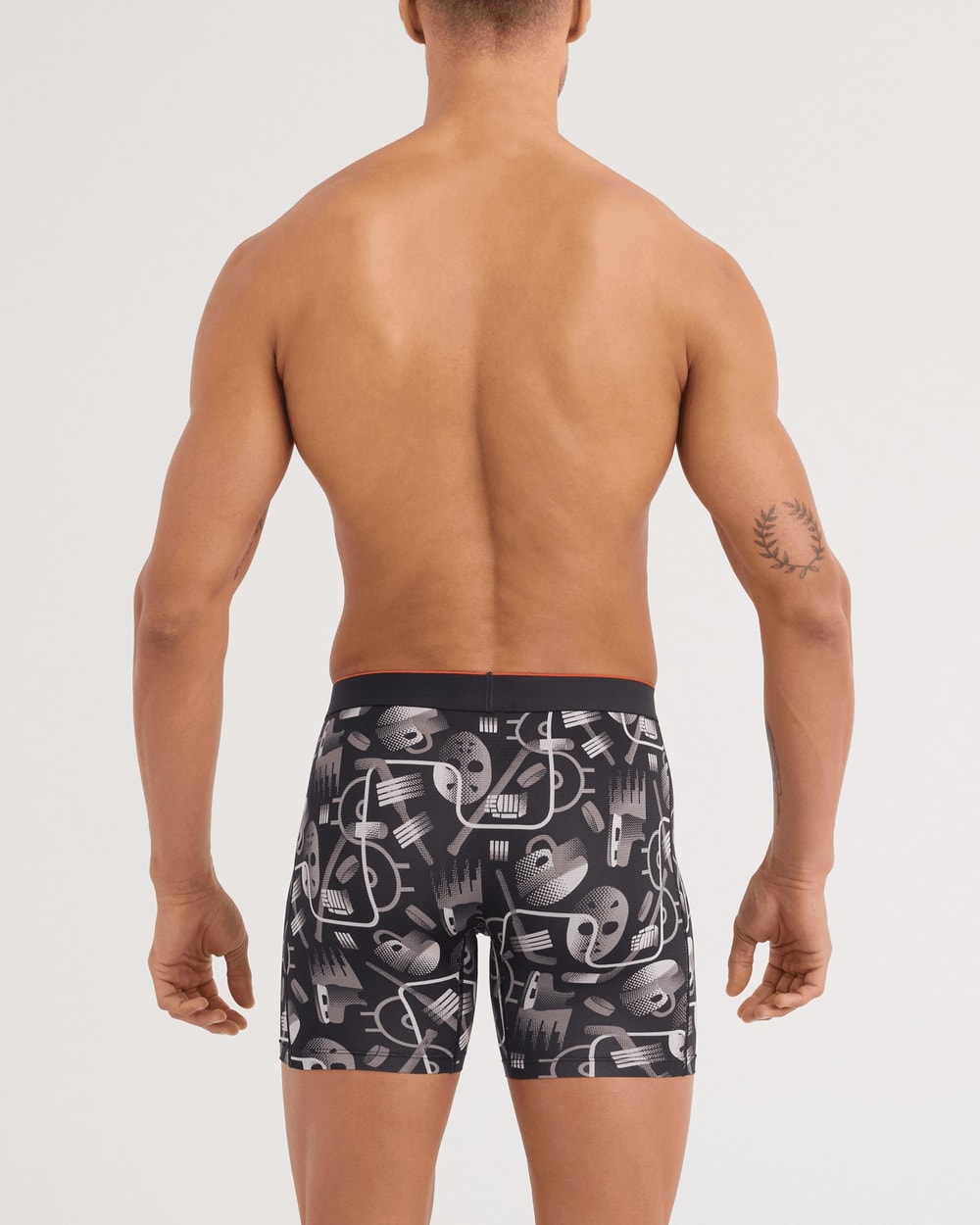 Saxx Multi-Sport Mesh Boxer Brief - Hockey Conduit Black, on model, back