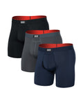 Saxx Multi-Sport Mesh Performance Boxer Brief (3 Pack) - Turbulence/Navy/Black