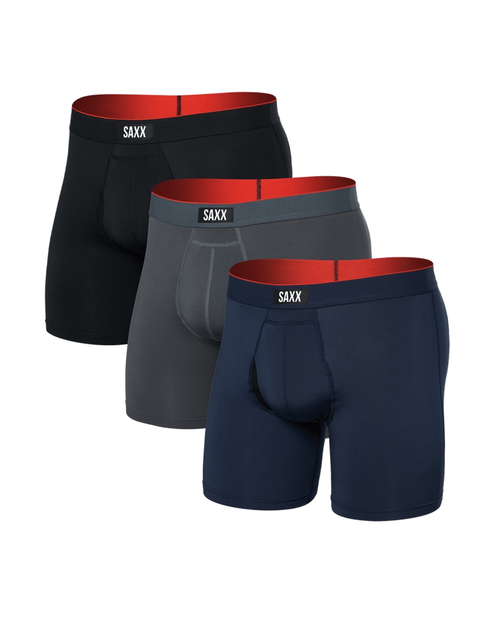 Saxx Multi-Sport Mesh Performance Boxer Brief (3 Pack) - Turbulence/Navy/Black