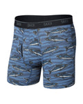 Saxx Quest Quick-Dry Mesh Boxer Brief - Holy Mackrel-Washed Indigo, front flat