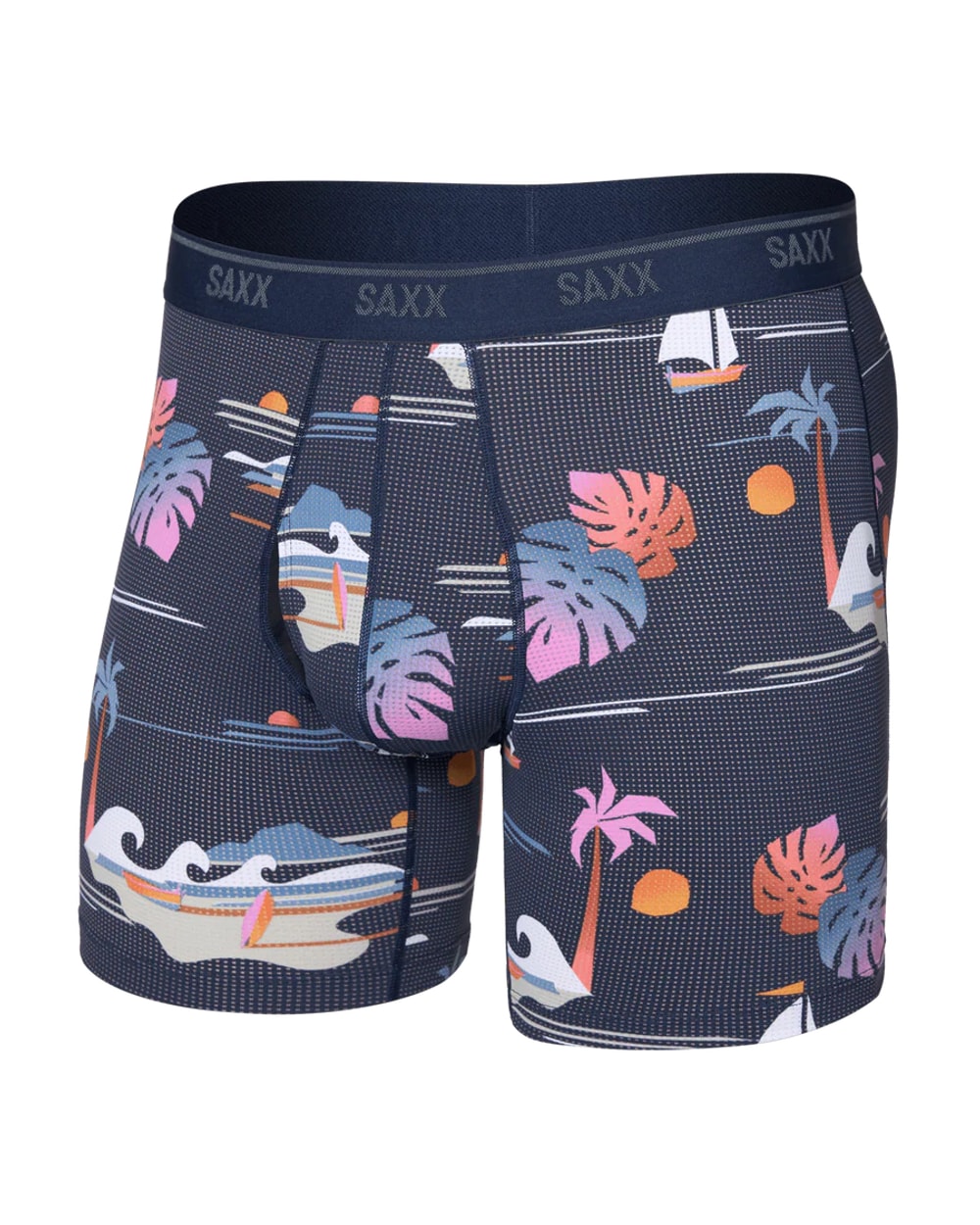 Saxx Quest Quick-Dry Mesh Boxer Brief - Sunny Adventure-Maritime