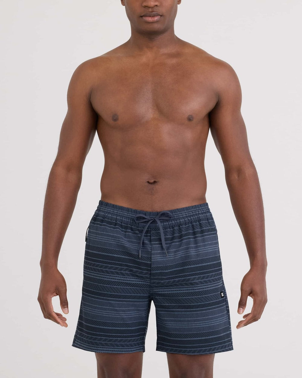 Saxx Sea To Shore 2N1 Swim Volley Short 6 inch - Agitated Stripe Indigo front