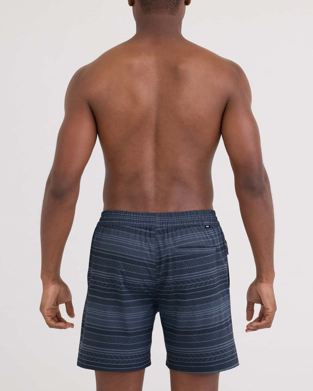Saxx Sea To Shore 2N1 Swim Volley Short 6 inch - Agitated Stripe Indigo back