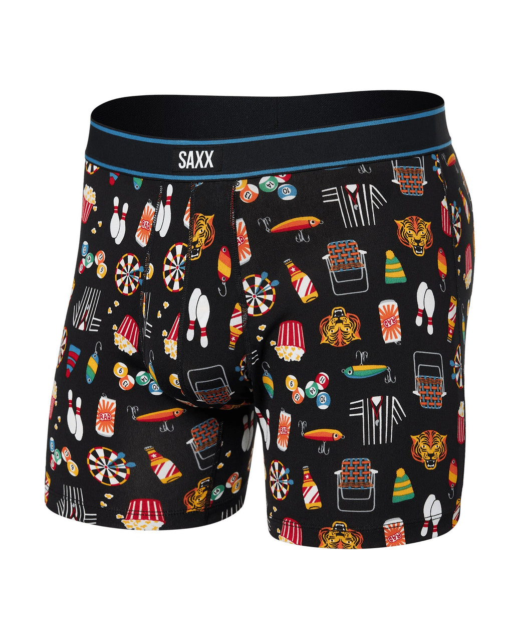 Saxx Daytripper Boxer Brief - Types of Stripes Black, front, flat