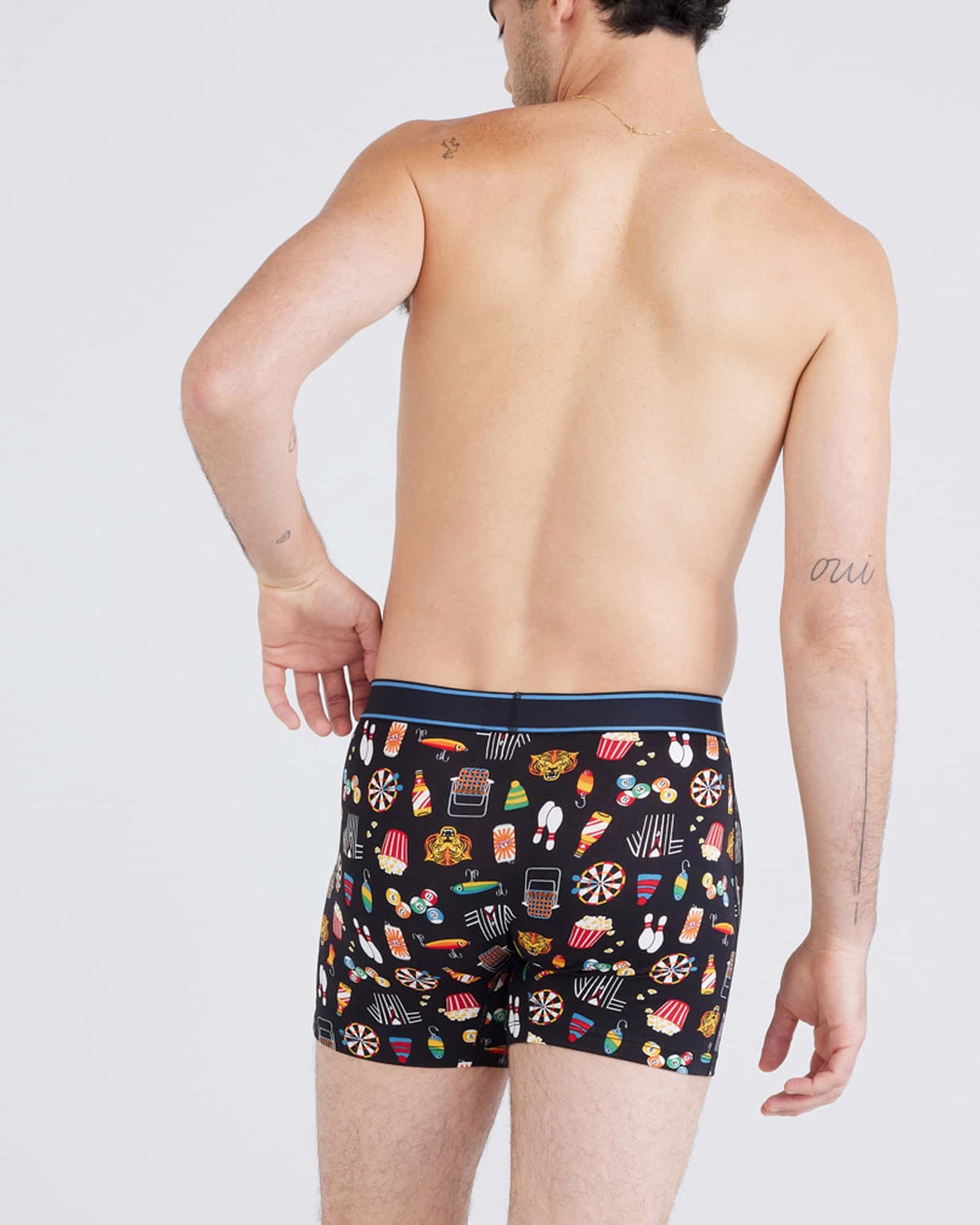 Saxx Daytripper Boxer Brief - Types of Stripes Black, on model, back
