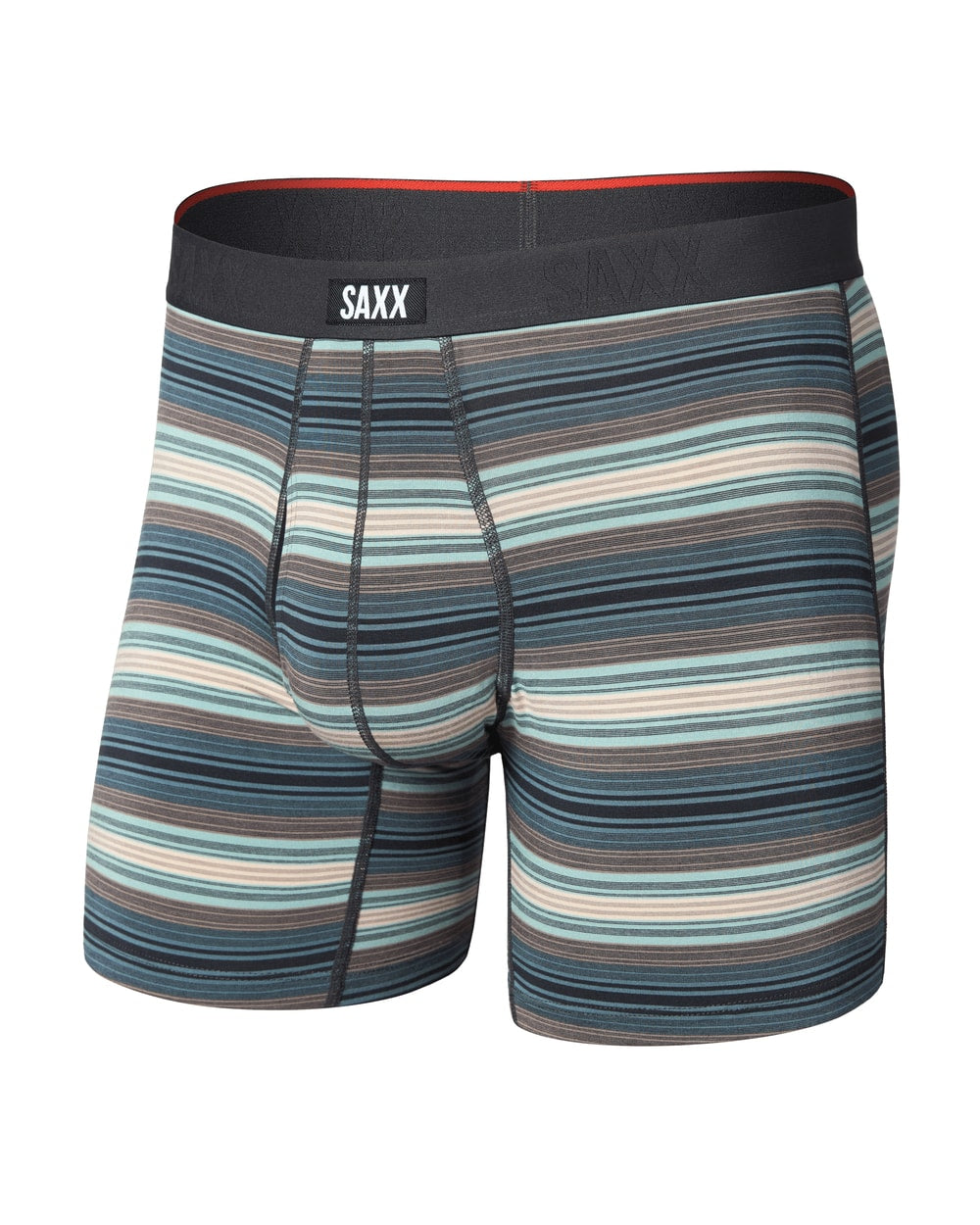 Saxx Vibe Xtra Boxer Brief Fly - Baja Stripe, front flat