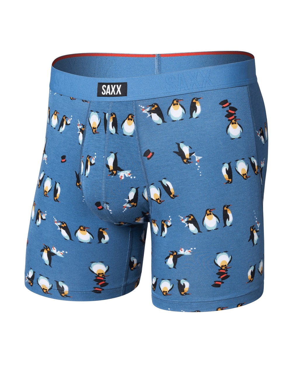 Saxx Vibe Xtra Soft Comfort Boxer Brief - Black Tie Affair Blue, front, flat