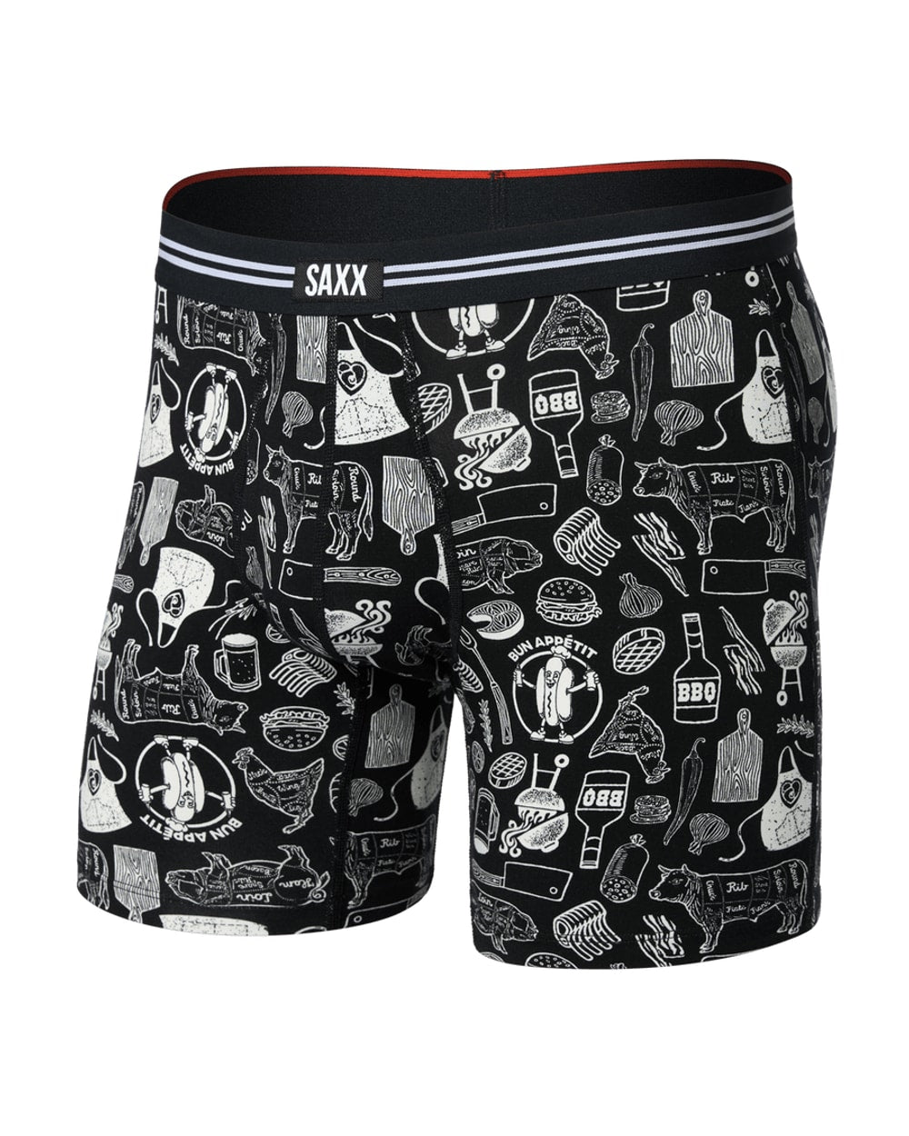 Saxx Vibe Xtra Soft Comfort Boxer Brief - Bun Appetit -Black