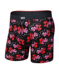 Saxx Vibe Xtra Soft Comfort Boxer Brief - Love Mark Black, front, flat