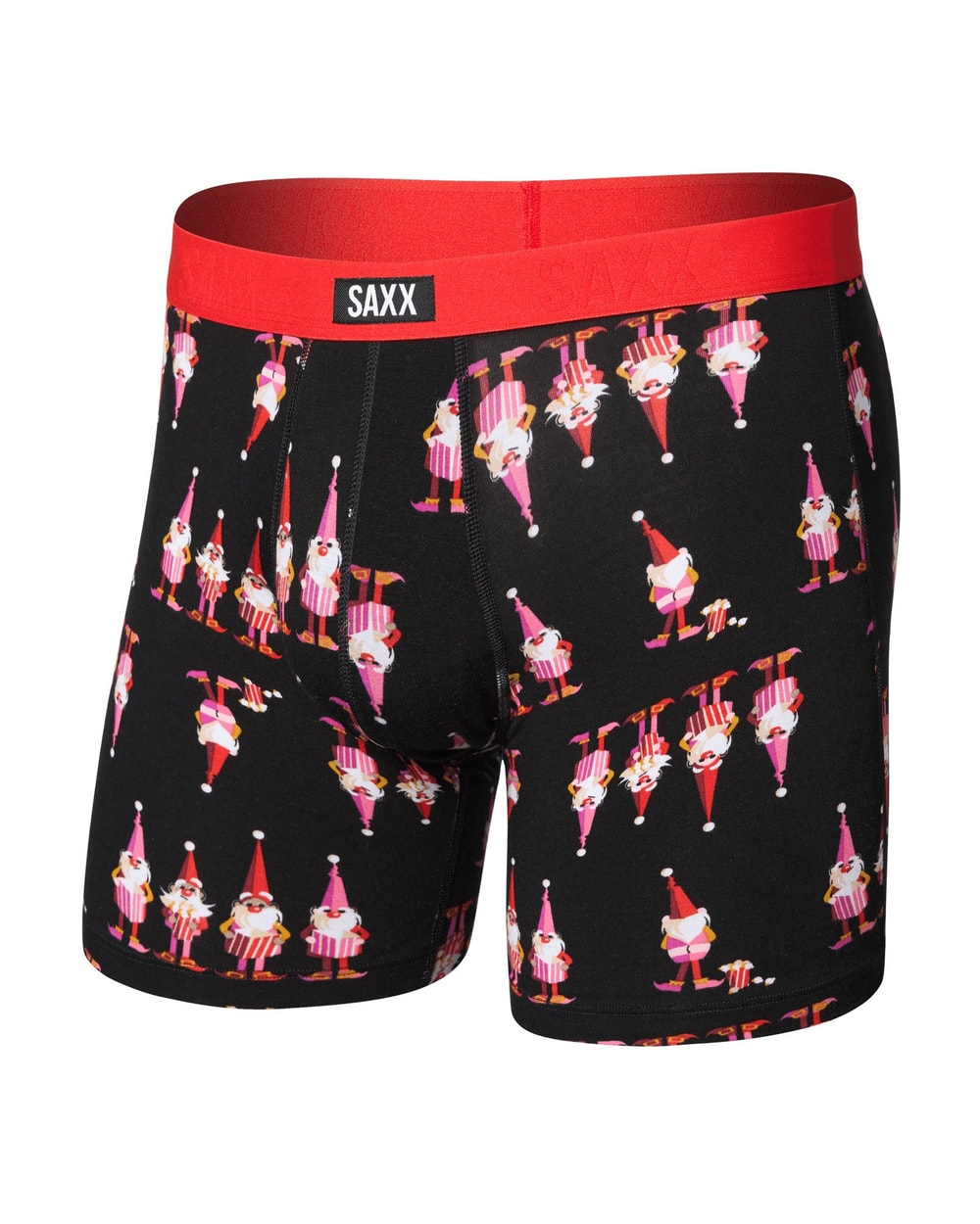 Saxx Vibe Xtra Soft Comfort Boxer Brief - Nick in a Box Black, front, flat