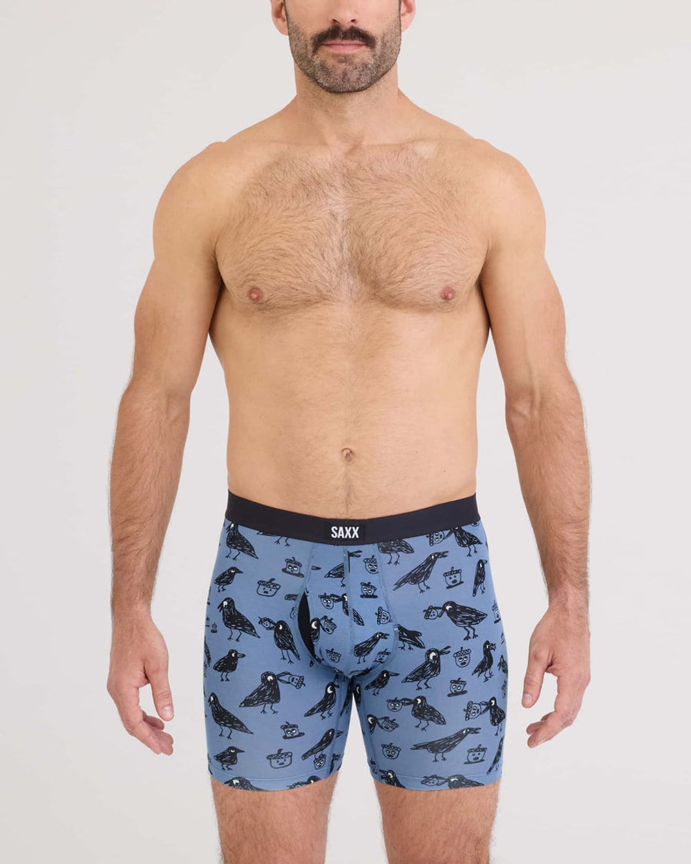 Saxx Vibe Xtra Soft Comfort Boxer Brief - Protect The Nuts-Blue Horizon