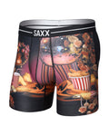 Saxx Volt Breathable Mesh Boxer Brief - Disco Fries-Maroon, front flat