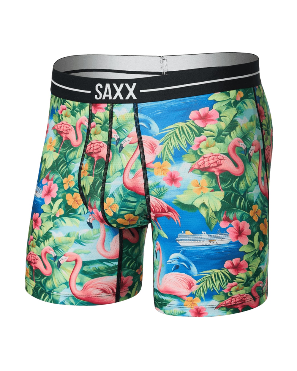 Saxx Volt Breathable Mesh Boxer Brief - Flamingo Bay-Multi