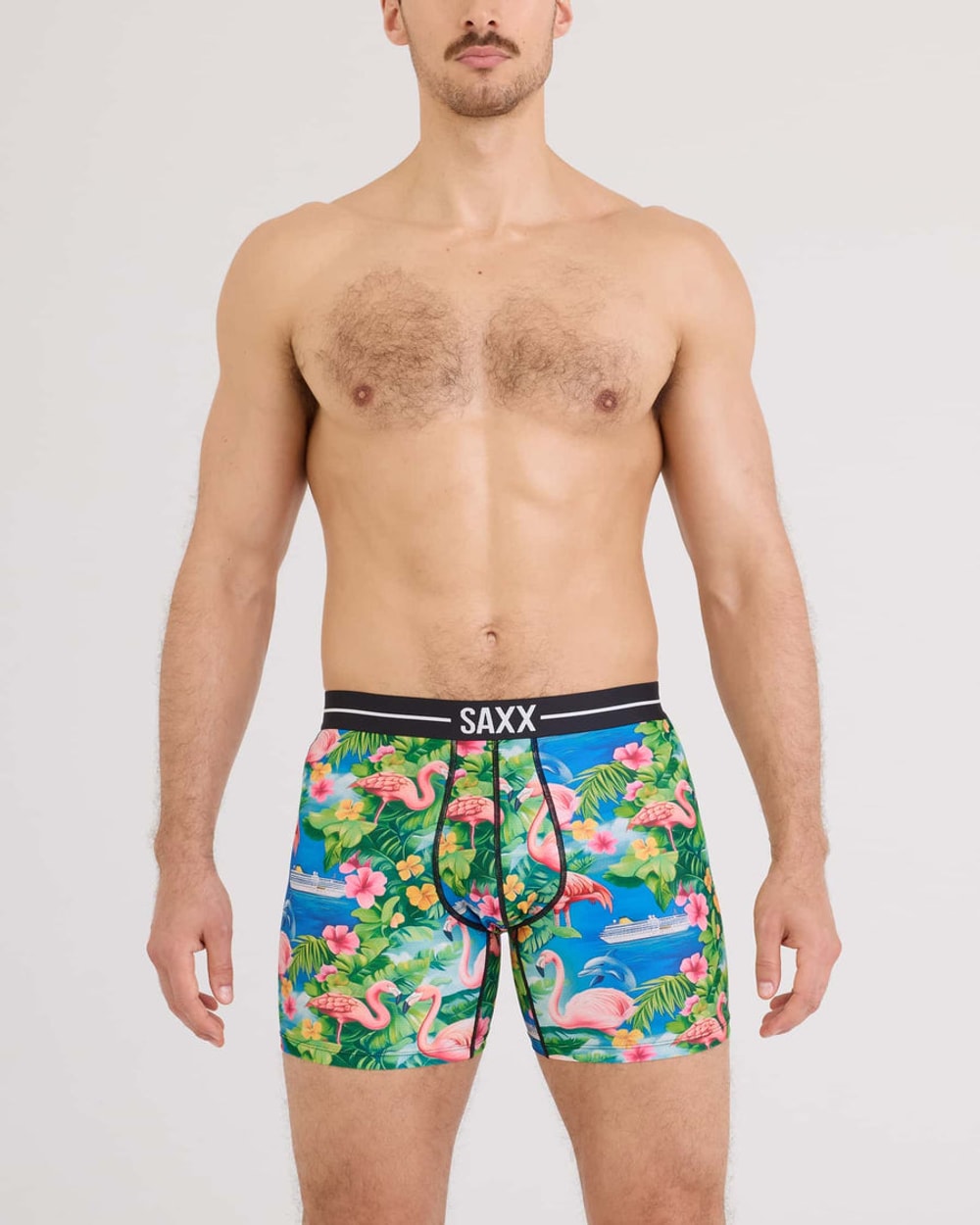 Saxx Volt Breathable Mesh Boxer Brief - Flamingo Bay-Multi