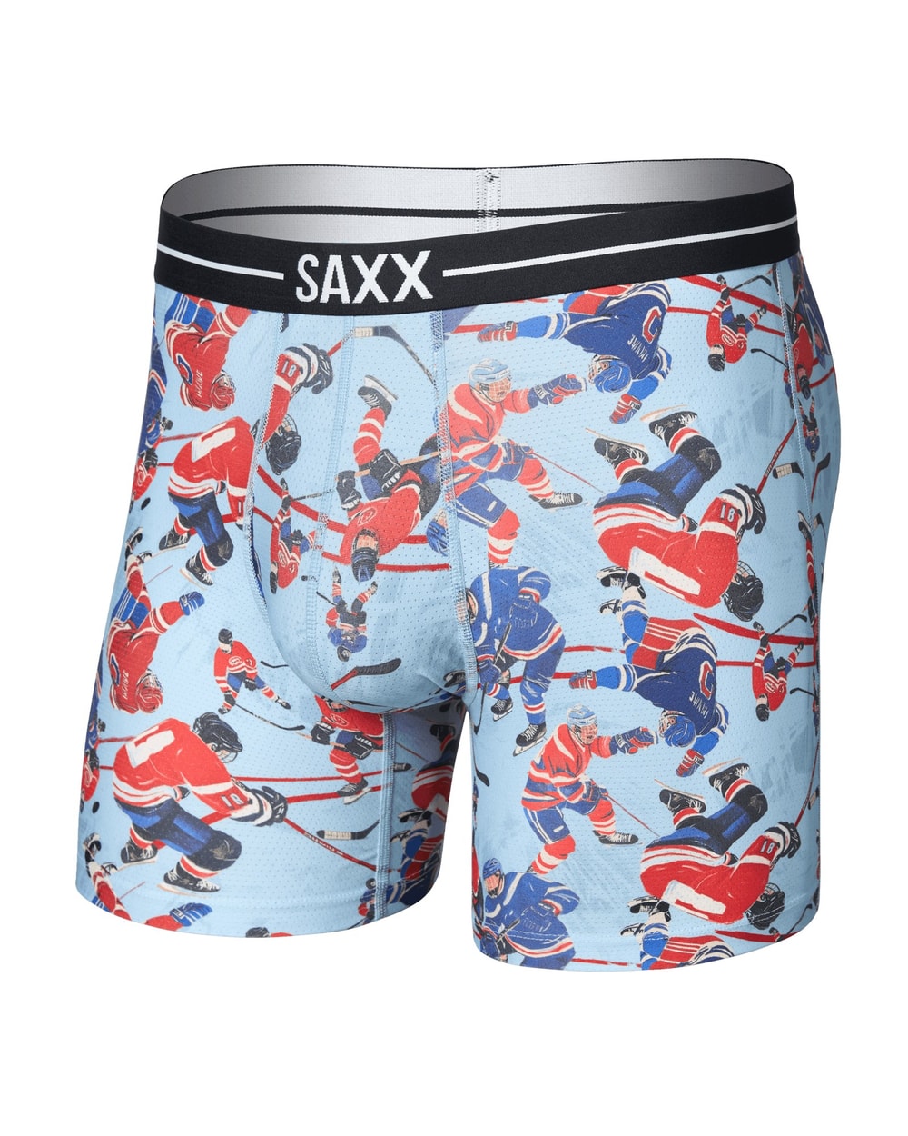 Saxx Volt Breathable Mesh Boxer Brief - Hockey Brawl Blue, front, flat
