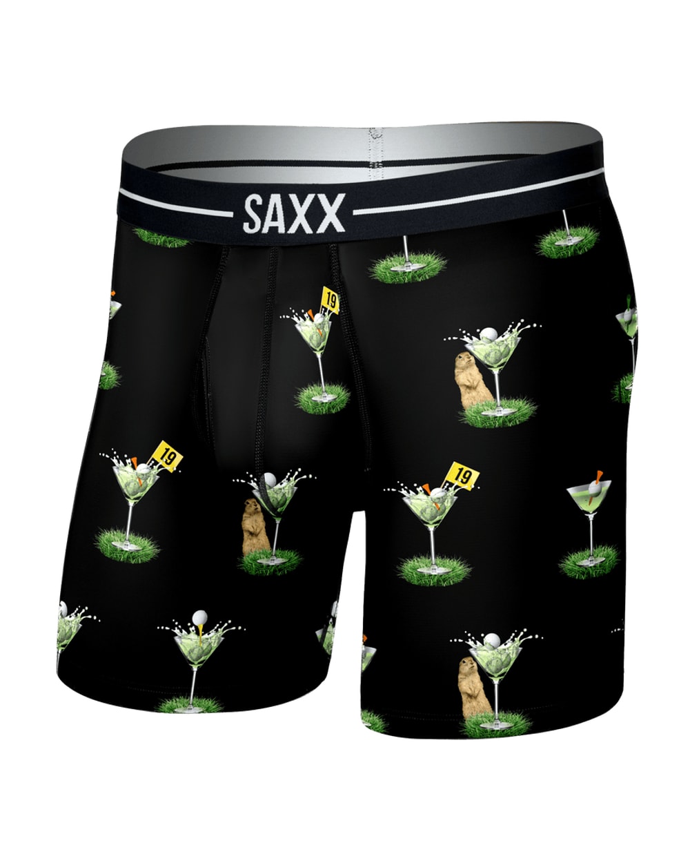 Saxx Volt Breathable Mesh Boxer Brief - My Handicap-Black