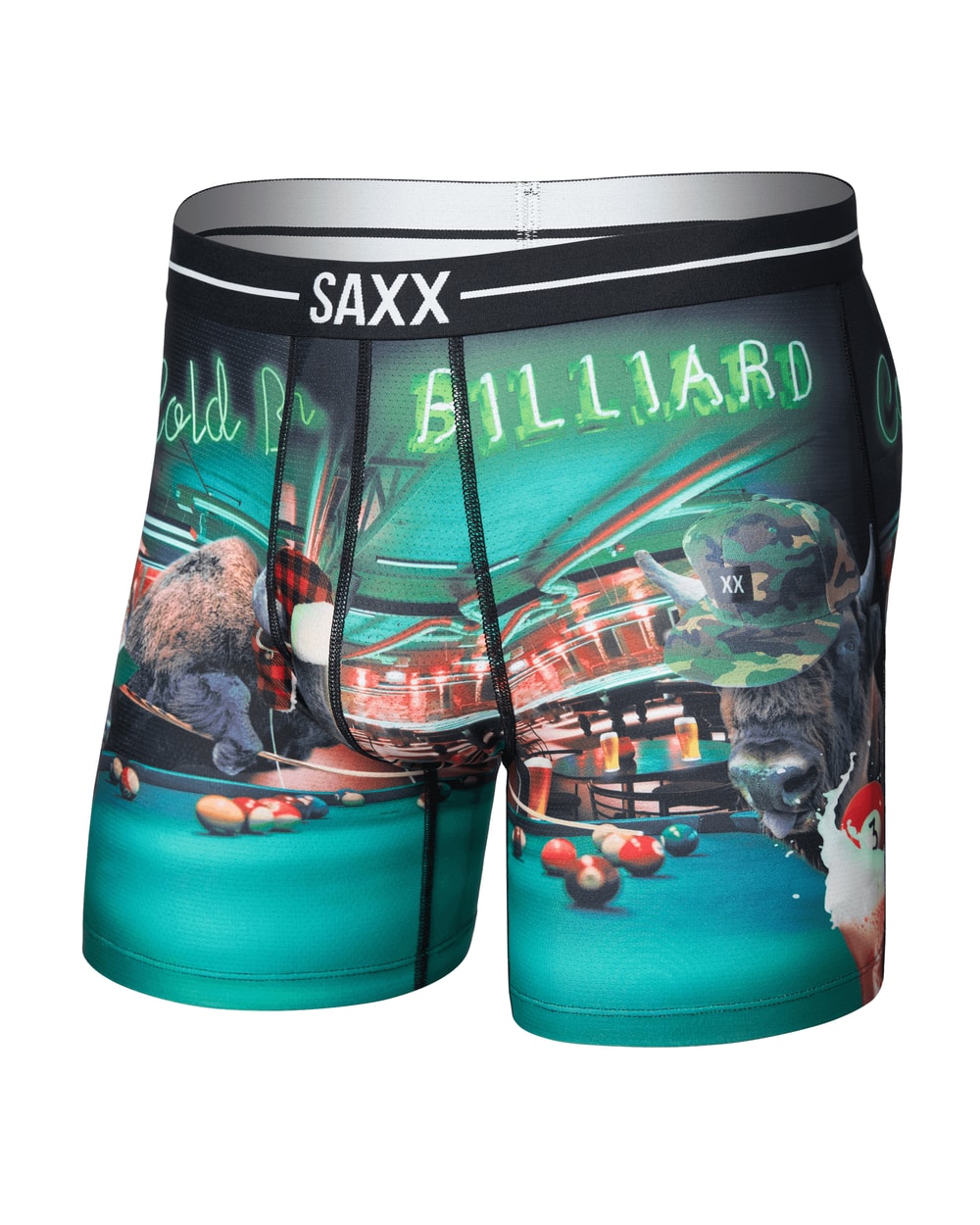 Saxx Volt Breathable Mesh Boxer Brief - TGI Guyday Green, front flat