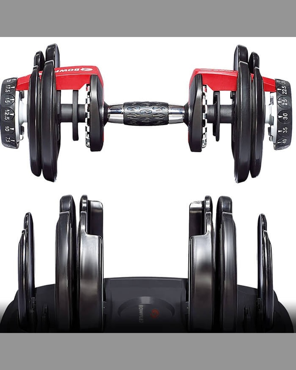 552 SelectTech Adjustable Dumbbells- Pair (5-52LBS)