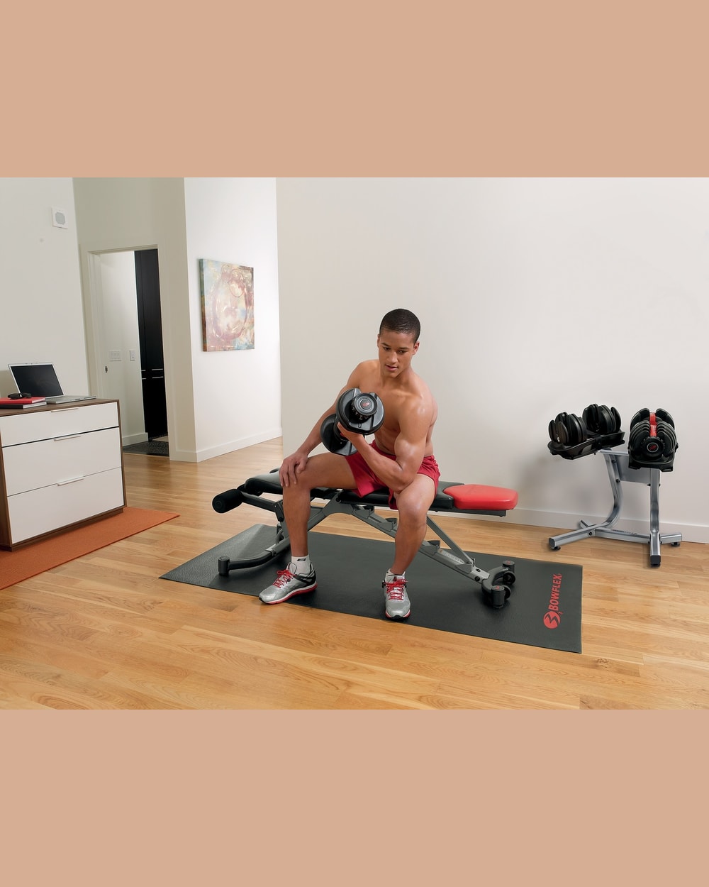 552 SelectTech Adjustable Dumbbells- Pair (5-52LBS)