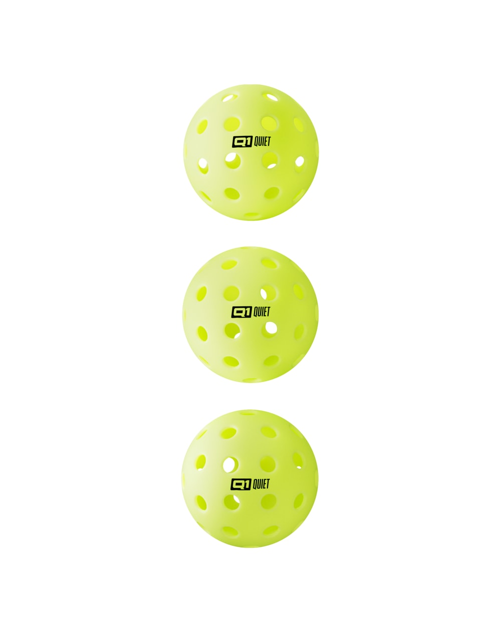 Selkirk Q1 Quiet Pickleball 3-Pack - Yellow, 3-pack front view