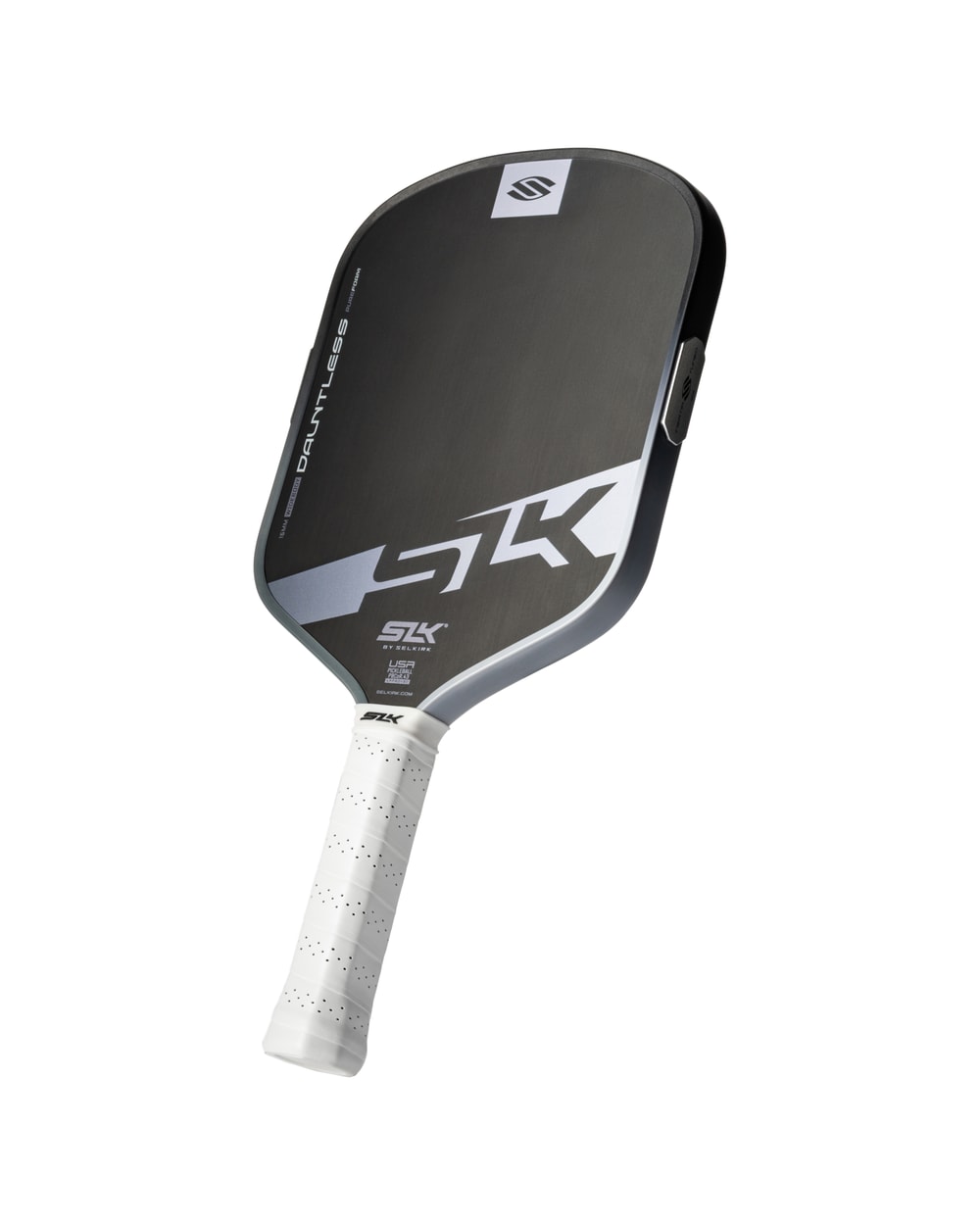 Selkirk SLK Dauntless Widebody Pickleball Paddle - Storm Gray, angled view