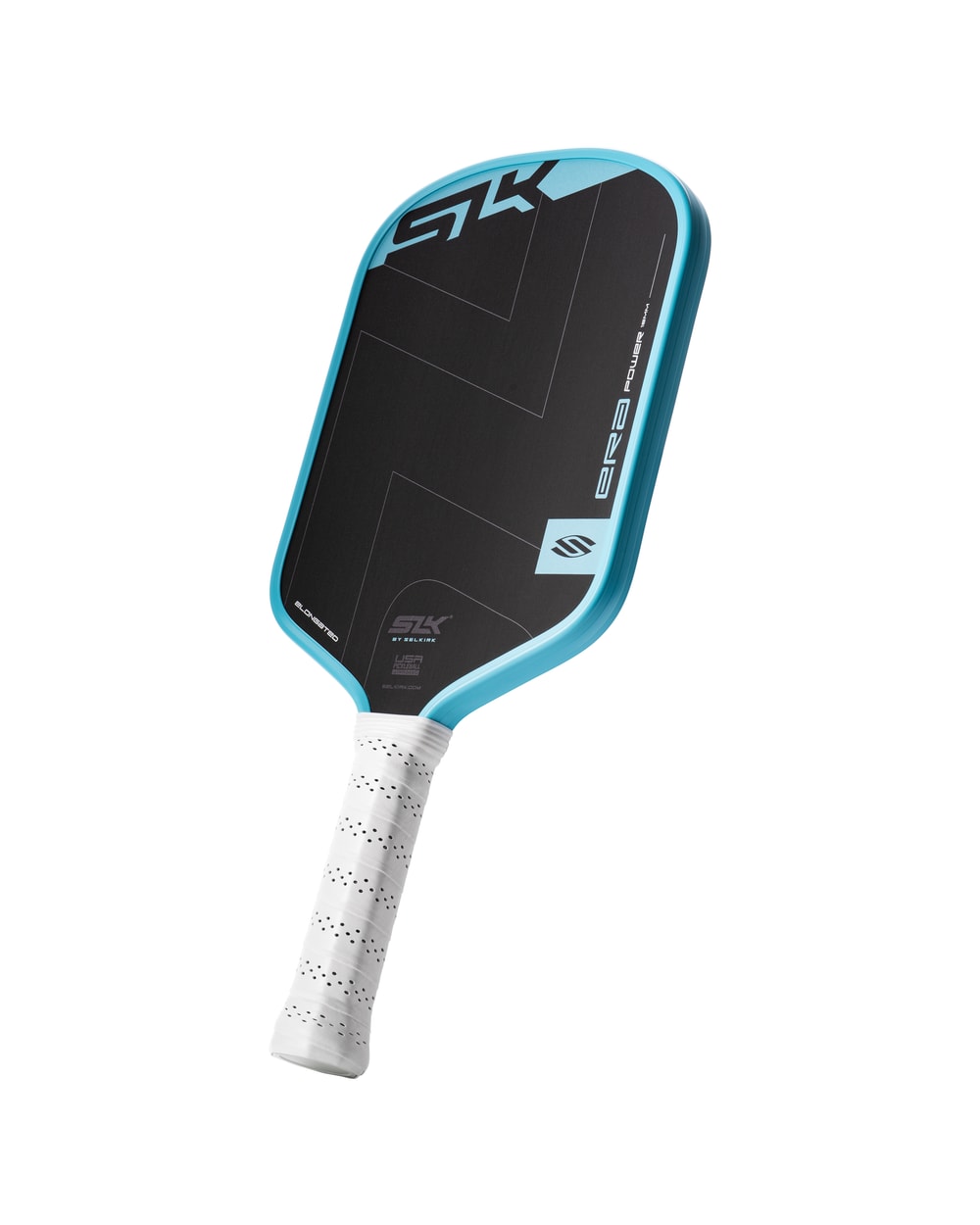 Selkirk SLK ERA Power Elongated Pickleball Paddle - Cyan, angled view