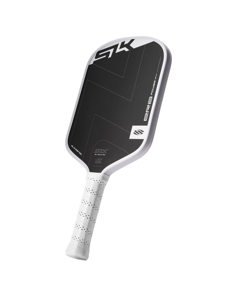 Selkirk SLK ERA Power Elongated Pickleball Paddle - White, angled view
