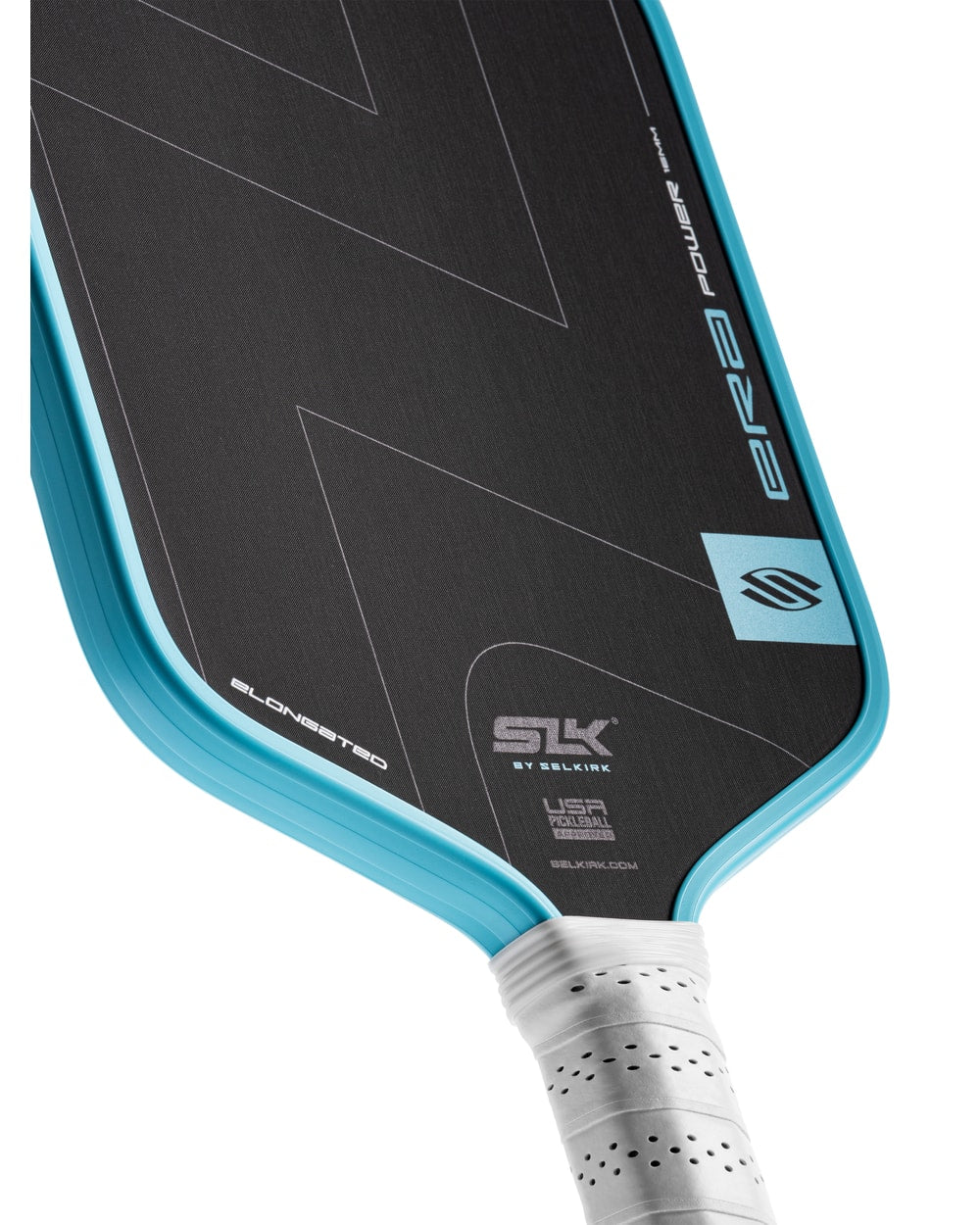 Selkirk SLK ERA Power Elongated Pickleball Paddle - Cyan, face detail