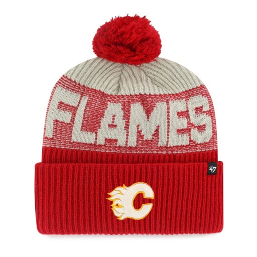 47 Brand NHL Bone Chill Cuffed Knit Toque - Calgary Flames, front view