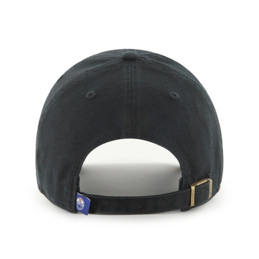 47 Brand NHL Clean Up Adjustable Hat - Black/White - Edmonton Oilers, back view