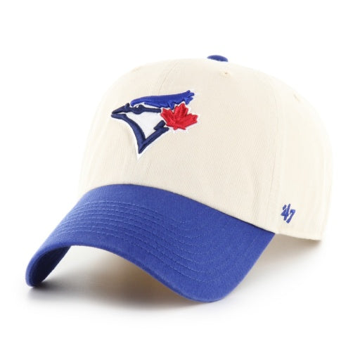 '47 Brand Toronto Blue Jays Clean Up Cap - Natural/Royal Blue two tone, front view