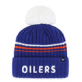 47 Brand Women's Edmonton Oilers Fuzzy Script Cuffed Knit Toque - Edmonton Oilers, front view