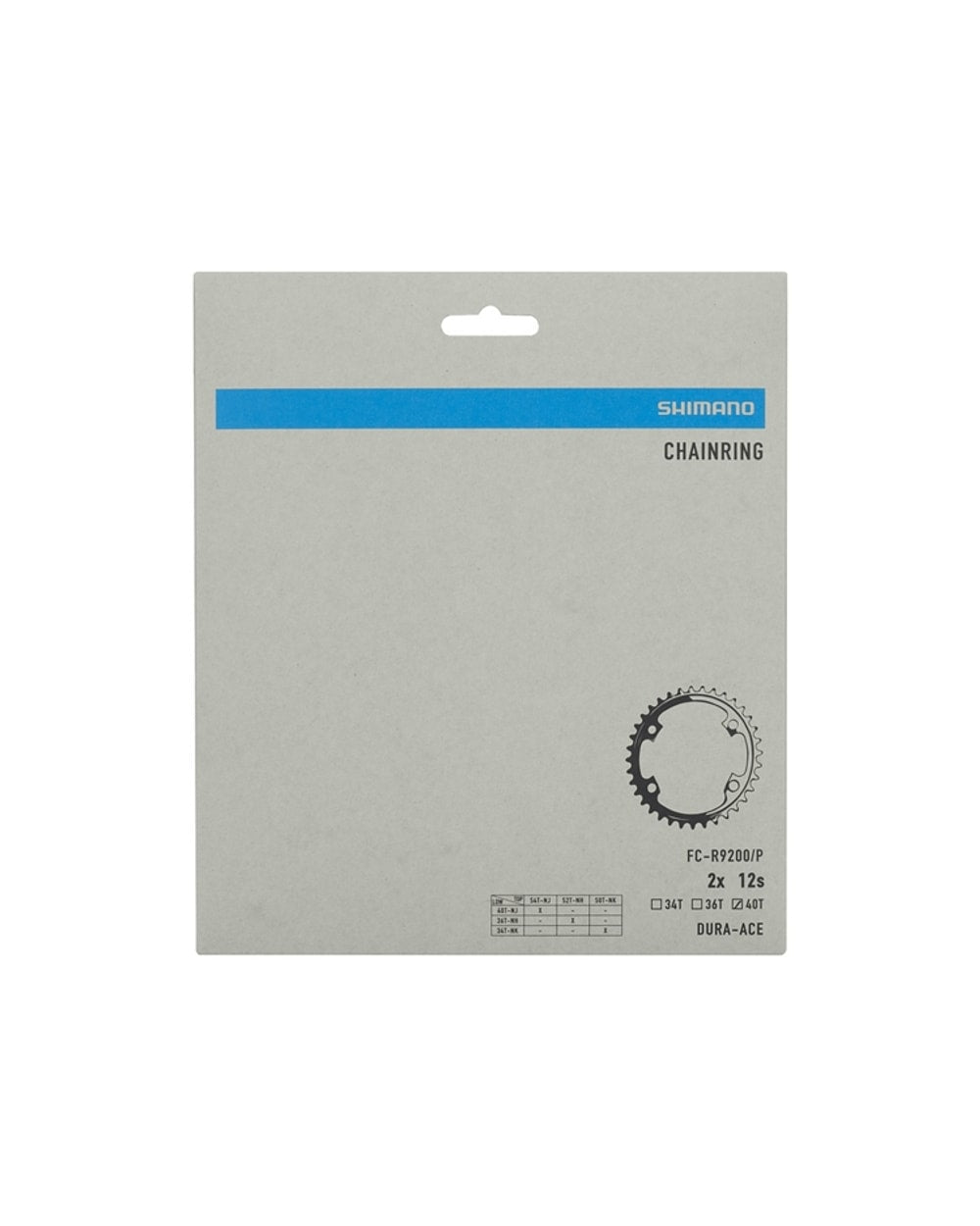 Shimano Dura-Ace FC-R9200 40T chainring retail packaging