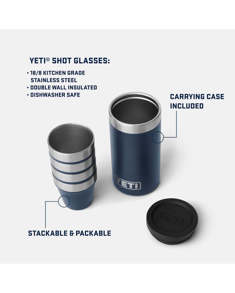 Yeti Shot Glasses with Carrying Case